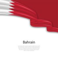 Waving ribbon with flag of Bahrain vector