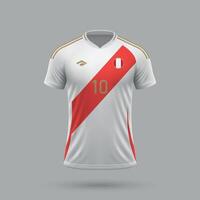 3d realistic soccer jersey Peru national team 2024 vector