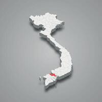 Long An region location within Vietnam 3d map vector