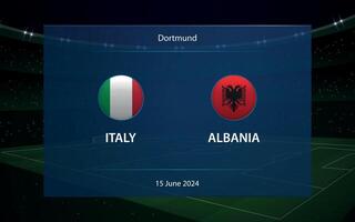 Italy vs Albania. Europe football tournament 2024 vector