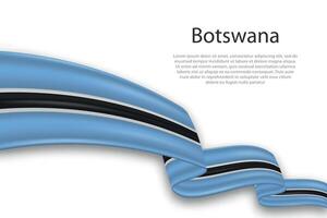 Abstract Wavy Flag of Botswana on White Background vector