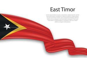 Abstract Wavy Flag of East Timor on White Background vector