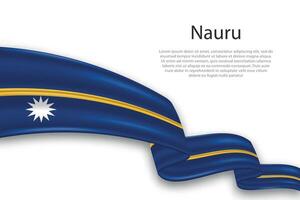 Abstract Wavy Flag of Nauru on White Background vector