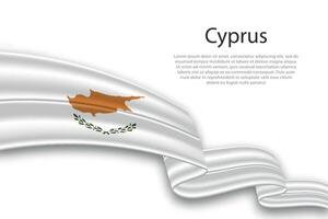 Abstract Wavy Flag of Cyprus on White Background vector