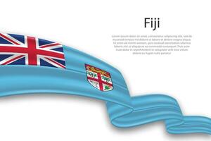 Abstract Wavy Flag of Fiji on White Background vector