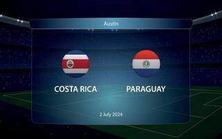costa rica vs paraguay America fútbol torneo 2024 vector