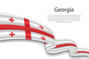 Abstract Wavy Flag of Georgia on White Background vector