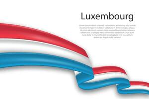 resumen ondulado bandera de Luxemburgo en blanco antecedentes vector