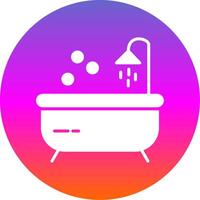 Bathtub Glyph Gradient Circle Icon Design vector