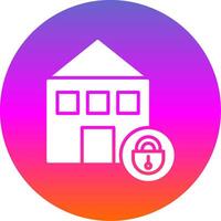 Home Security Glyph Gradient Circle Icon Design vector