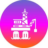 Offshore Platform Glyph Gradient Circle Icon Design vector