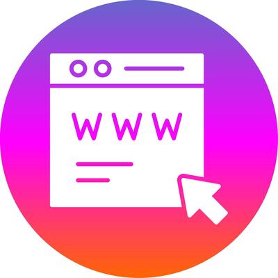 Web Page Glyph Gradient Circle Icon Design