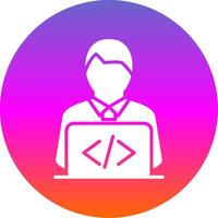 Developer Glyph Gradient Circle Icon Design vector
