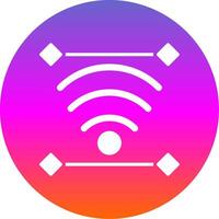 Wireless Glyph Gradient Circle Icon Design vector
