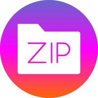 Zip Files Glyph Gradient Circle Icon Design vector
