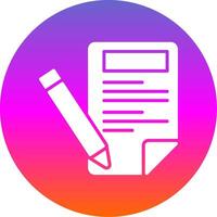 contenido escritura glifo degradado circulo icono diseño vector