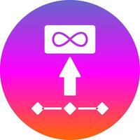 Unlimited Storage Glyph Gradient Circle Icon Design vector