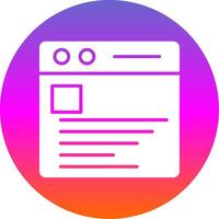 Browser Glyph Gradient Circle Icon Design vector