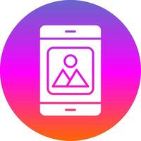 Mobile Application Glyph Gradient Circle Icon Design vector