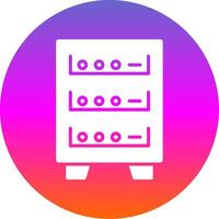 Server Cabinet Glyph Gradient Circle Icon Design vector