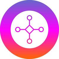 Connect Glyph Gradient Circle Icon Design vector