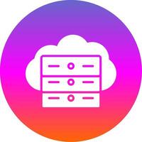 Cloud Server Glyph Gradient Circle Icon Design vector