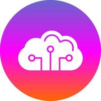 Cloud Circuit Glyph Gradient Circle Icon Design vector