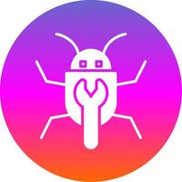 Bug Fixing Glyph Gradient Circle Icon Design vector