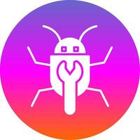 Bug Fixing Glyph Gradient Circle Icon Design vector