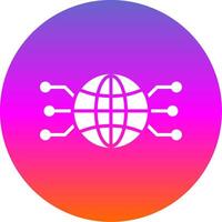 Global Network Glyph Gradient Circle Icon Design vector