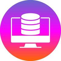 OnLine Circle Multi Circle Database Glyph Gradient Circle Icon Design vector