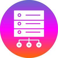 Database Network Glyph Gradient Circle Icon Design vector