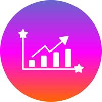 Growing Data Glyph Gradient Circle Icon Design vector