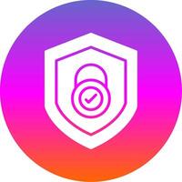 Security Check Glyph Gradient Circle Icon Design vector