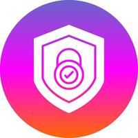 Security Check Glyph Gradient Circle Icon Design vector