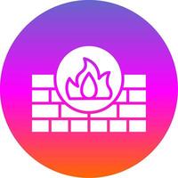 Firewall Glyph Gradient Circle Icon Design vector