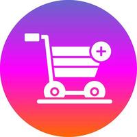 Add to Cart Glyph Gradient Circle Icon Design vector