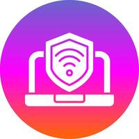 Security Laptop Connect Glyph Gradient Circle Icon Design vector