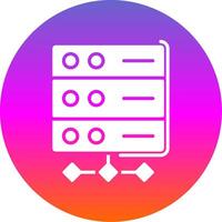 Server Glyph Gradient Circle Icon Design vector