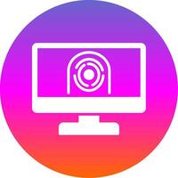 Security Computer Faceprint Glyph Gradient Circle Icon Design vector