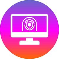 Security Computer Faceprint Glyph Gradient Circle Icon Design vector