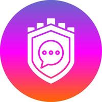 Security Castle Massage Glyph Gradient Circle Icon Design vector