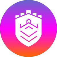 Security Castle Tech Glyph Gradient Circle Icon Design vector