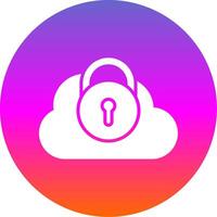 Security Castle Cloud Glyph Gradient Circle Icon Design vector