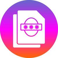 Security File Faceprint Glyph Gradient Circle Icon Design vector