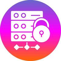 Server Secure Glyph Gradient Circle Icon Design vector