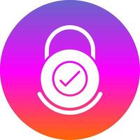 Security Check Glyph Gradient Circle Icon Design vector