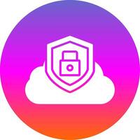 Cloud Security Glyph Gradient Circle Icon Design vector