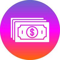 Cash Glyph Gradient Circle Icon Design vector