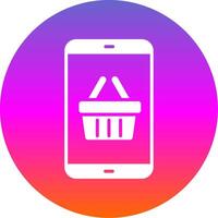 Shopping Application Glyph Gradient Circle Icon Design vector